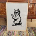 Vintage Cat Illustration Prints Set
