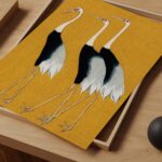 Vintage Crane Birds Wall Art