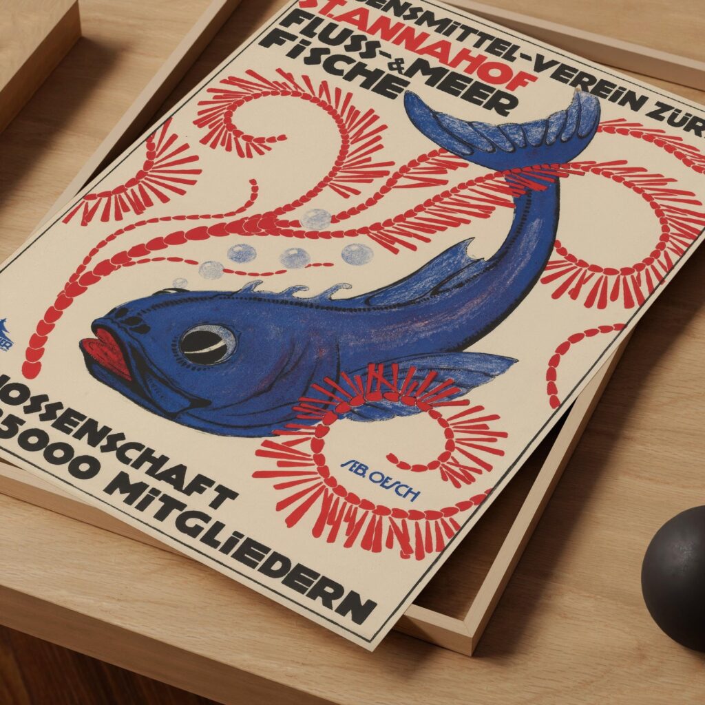 Vintage Fish Market Poster