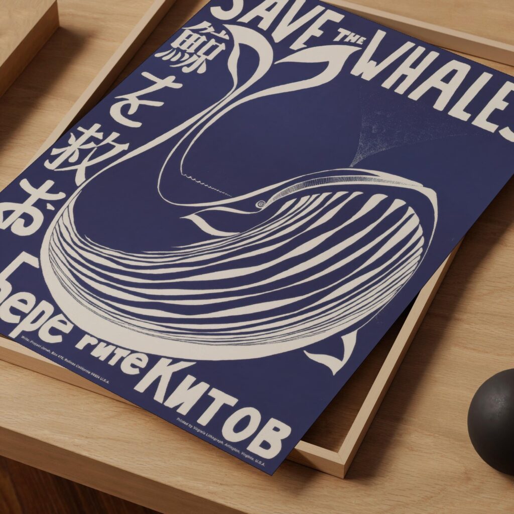 Vintage Save the Whales Poster