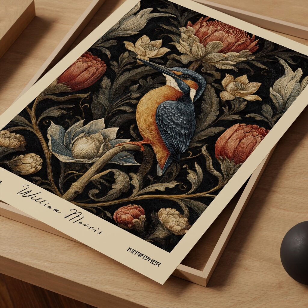 Vintage William Morris Kingfisher Print