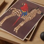 Vintage Zebra and Parrot Poster