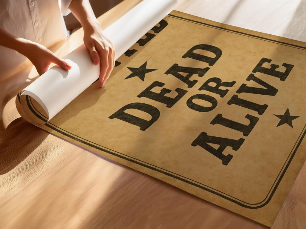 Wanted Dead Or Alive Sign Print