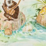 Watercolor Jungle Monkey Art Print Tropical Jungle Poster