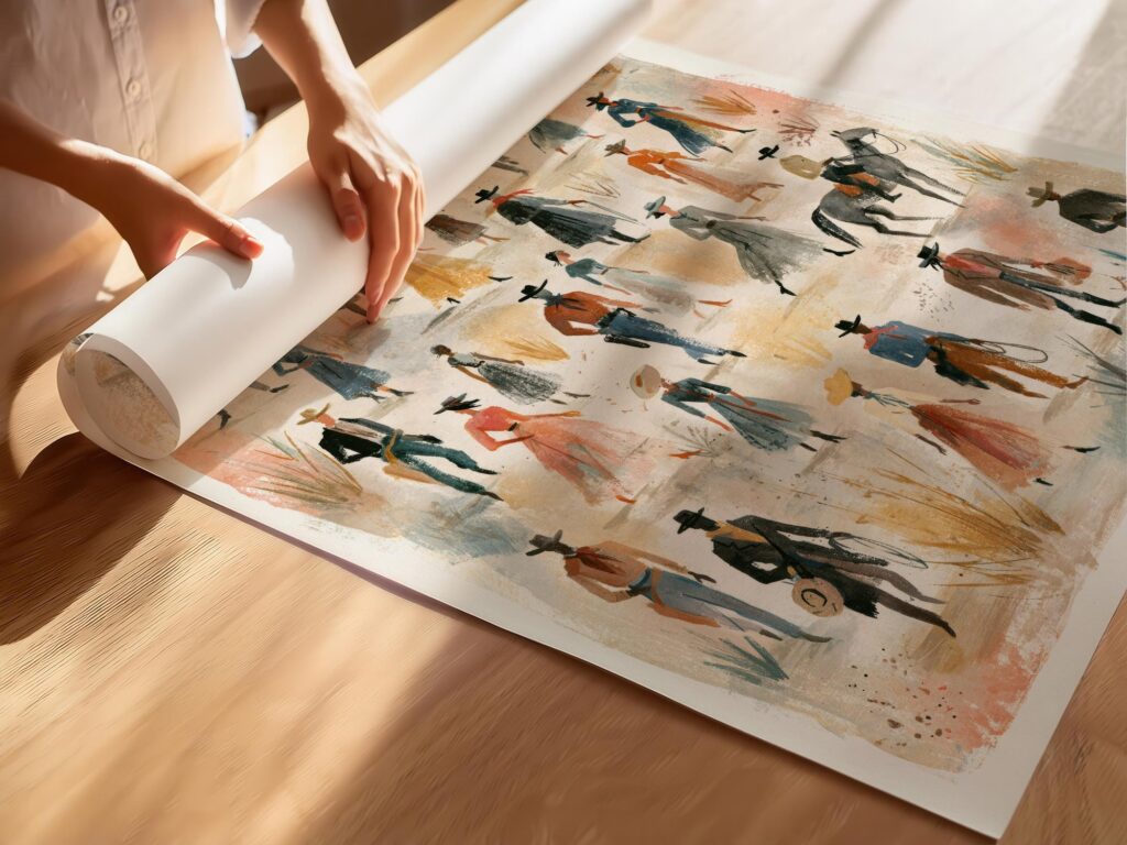 Western Cowboy Cowgirl Print