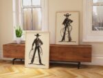 Western Cowboy Cowgirl Set of 2 Southwestern Rodeo Prints