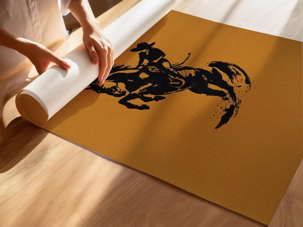 Western Cowgirl Bronco Wall Art