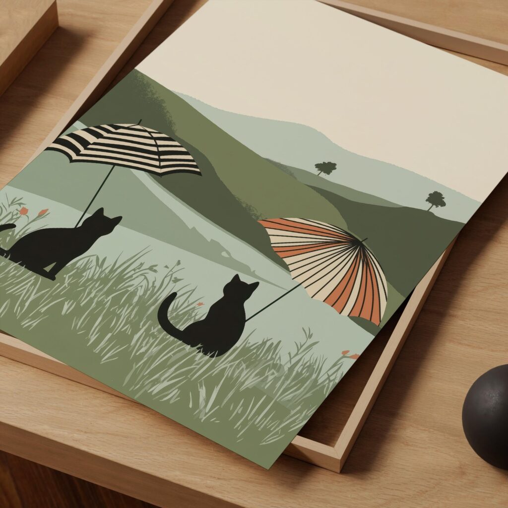 Whimsical Cat Art Print