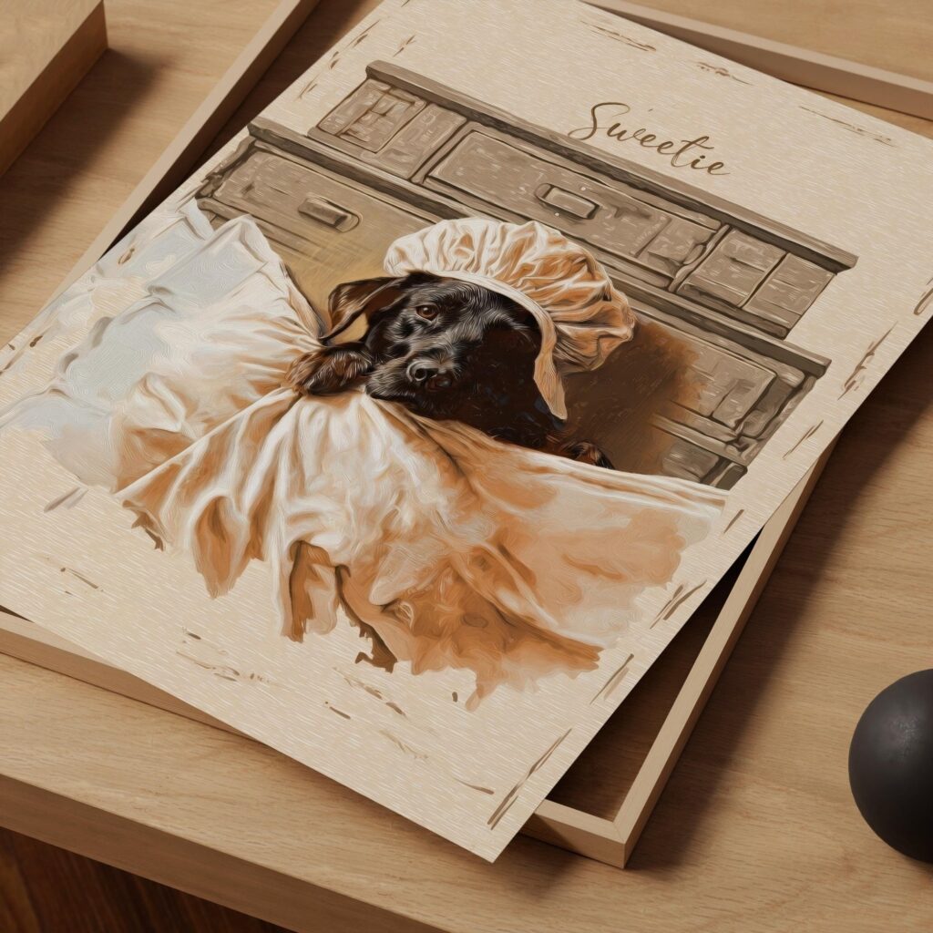 Whimsical Dog Oil Painting Art Print