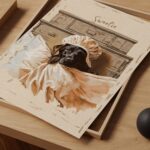Whimsical Dog Oil Painting Art Print