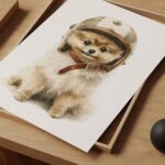 Whimsical Pomeranian Puppy Art Print