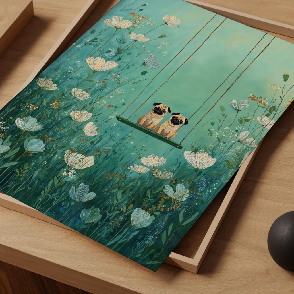 Whimsical Pug Print