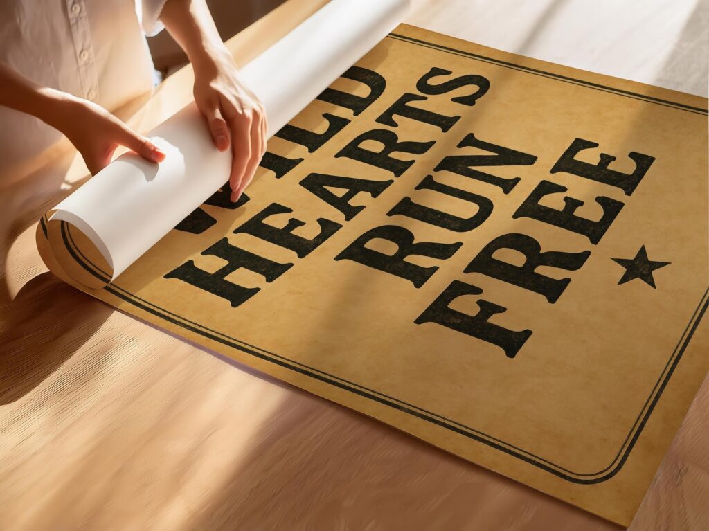 Wild Hearts Run Free Western Sign Print
