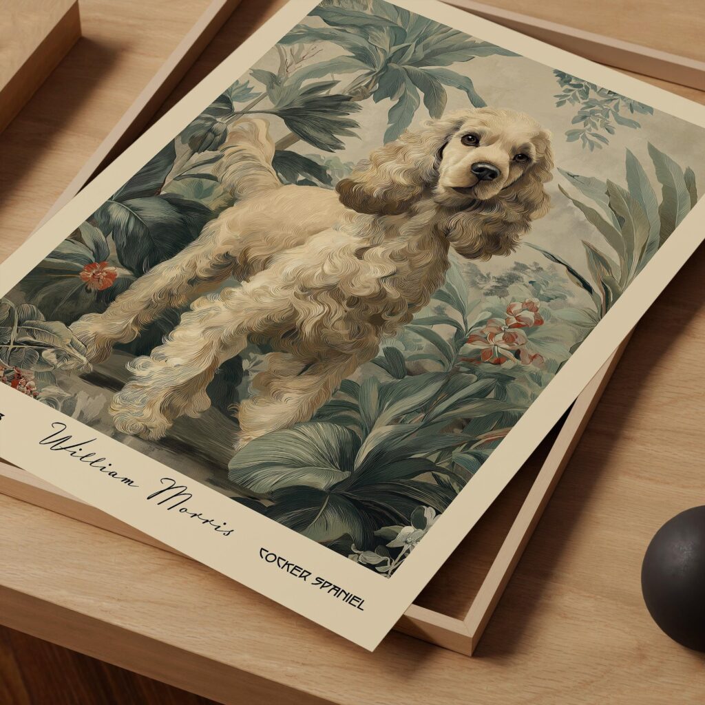 William Morris Cocker Spaniel Art Print