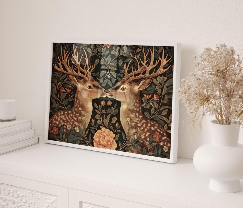 William Morris Deer Floral Print