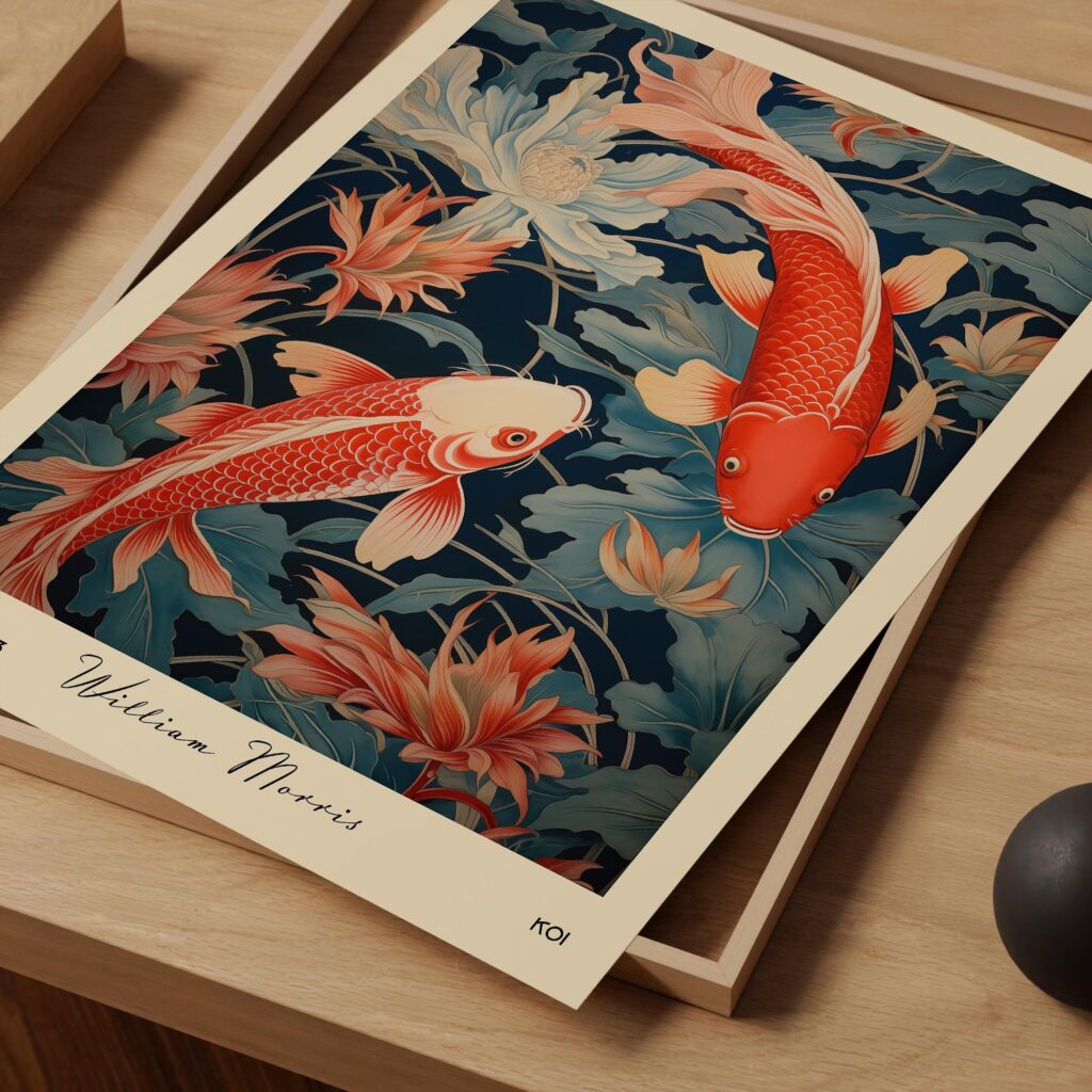 William Morris Koi Fish Art Print