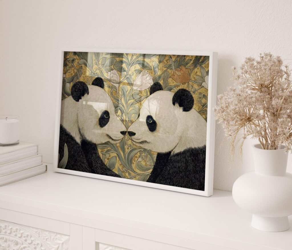 William Morris Panda Botanical Print