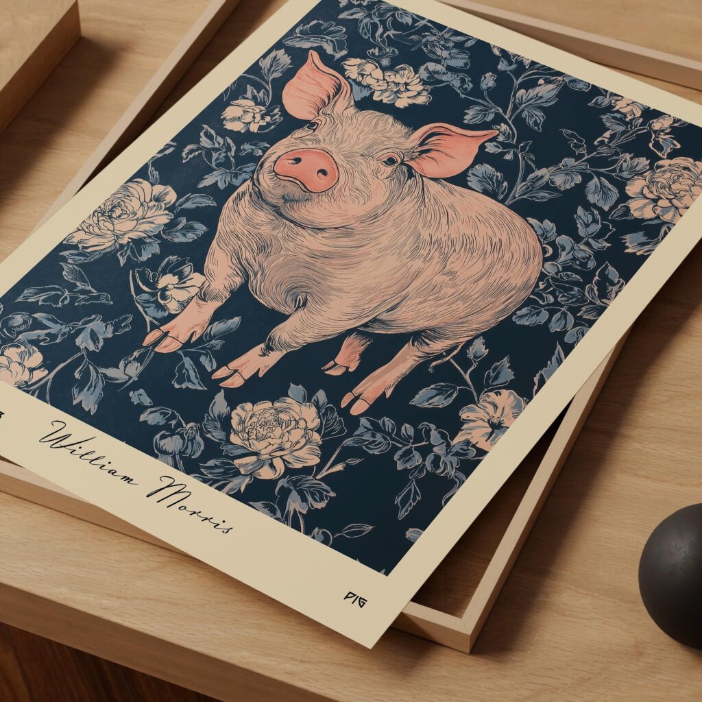 William Morris Pig Art Print