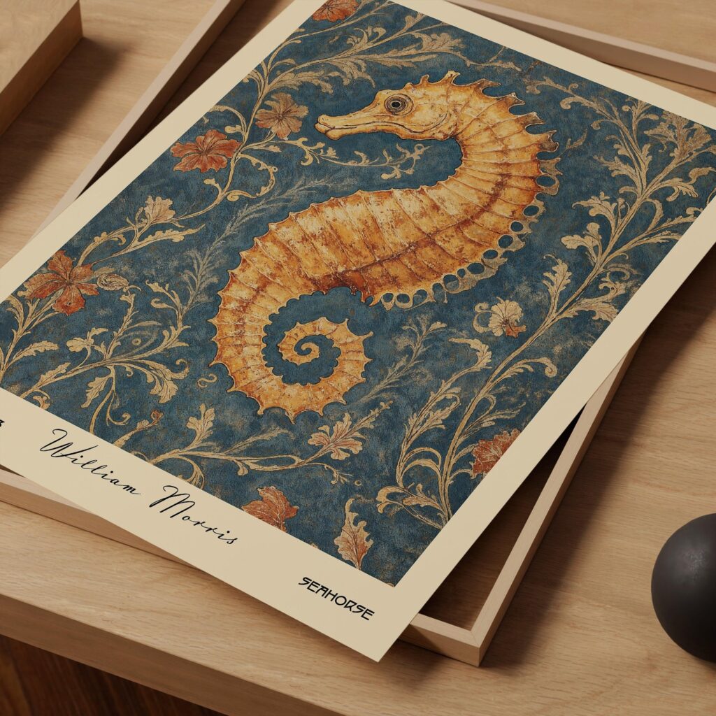 William Morris Seahorse Print