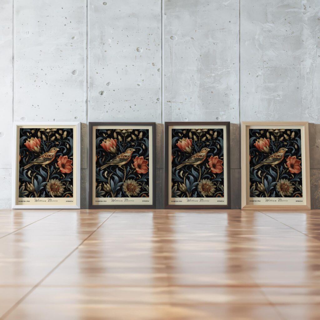 William Morris Sparrow Floral Wall Art