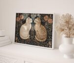 William Morris Style Cat Art Print