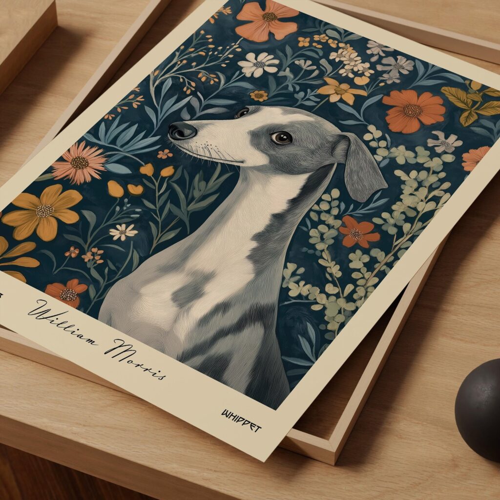 William Morris Whippet Art Print