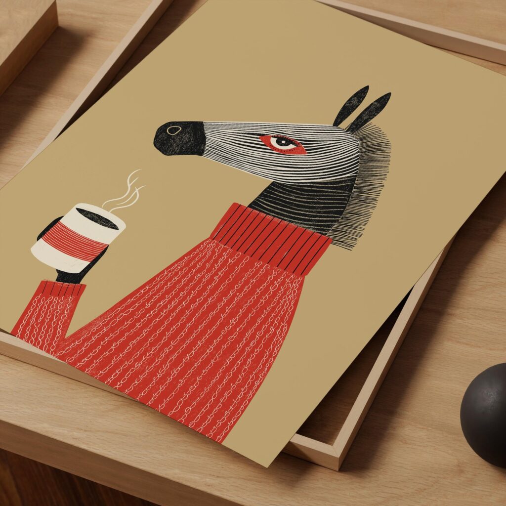Zebra Coffee Poster