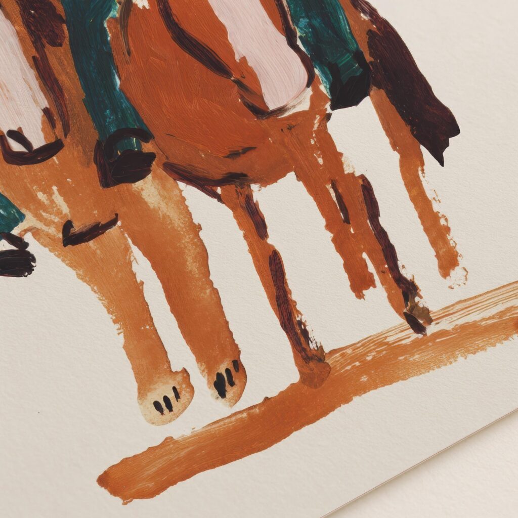 Abstract Cowboys on Horses Art Print