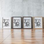 Abstract Elephant Line Sketch Wall Art