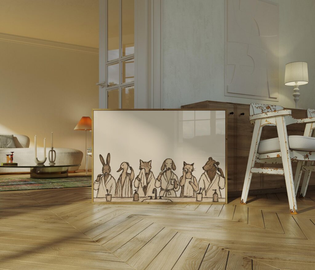 Animals Bathroom Print