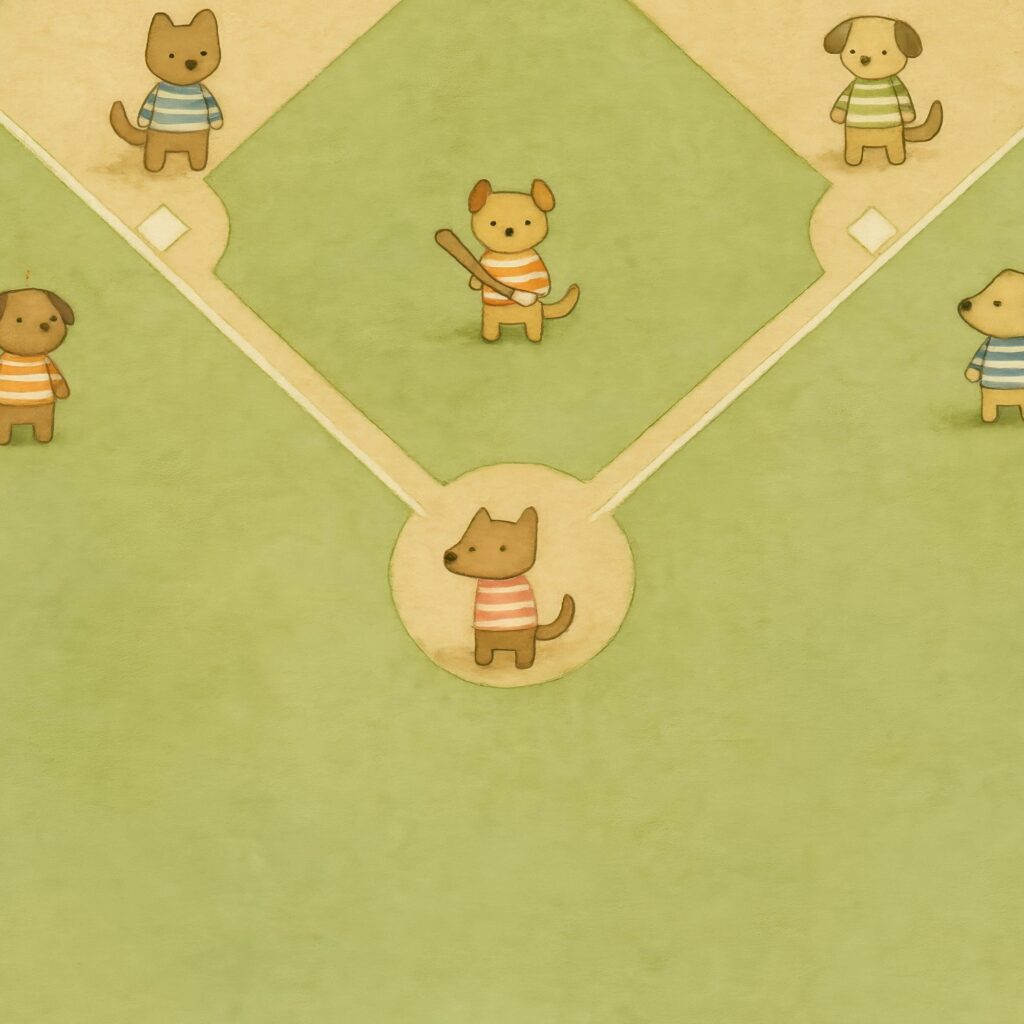Baseball Dogs Nursery Print