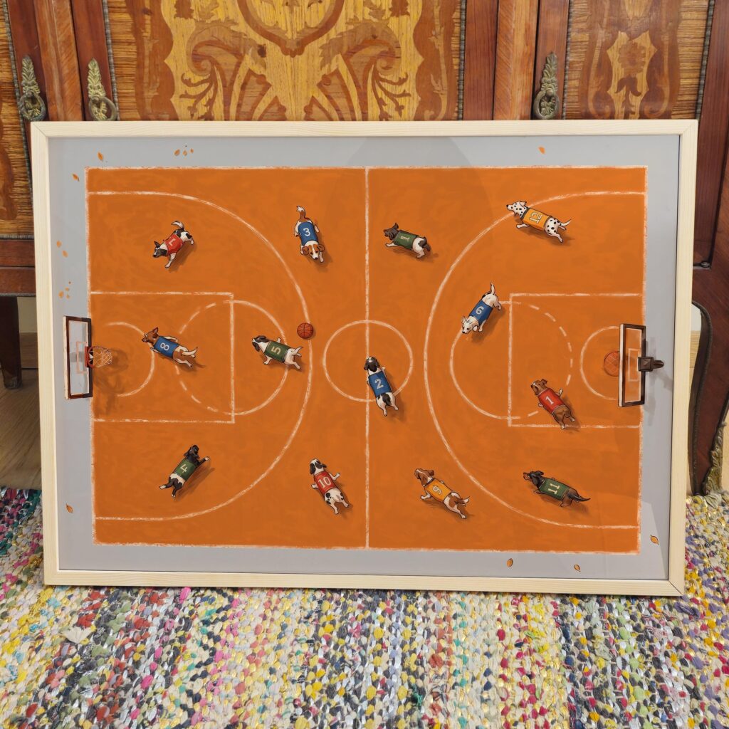 Basketball Dogs Print