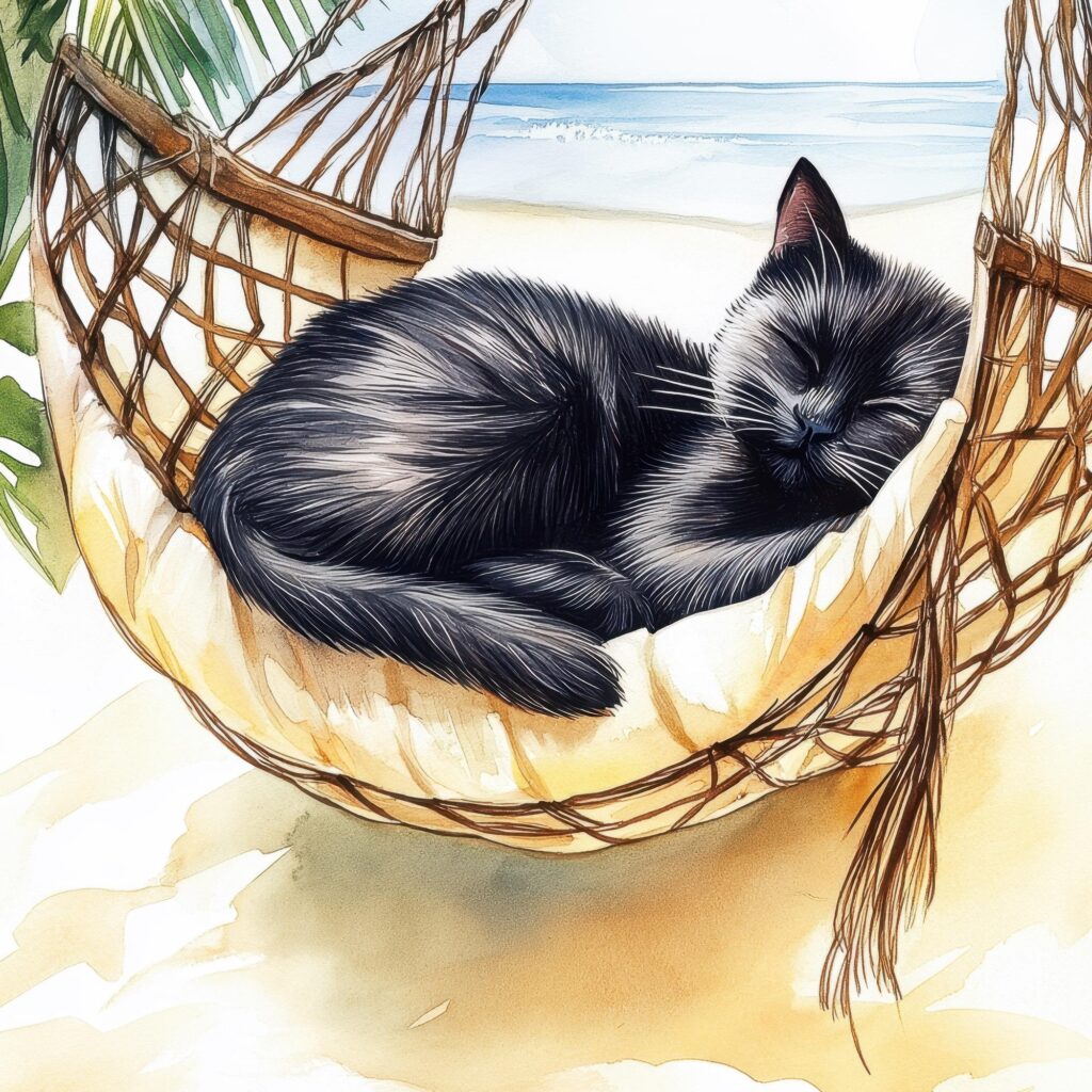 Beach Cat Art Print