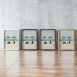 Beach Cats Under Umbrellas Print