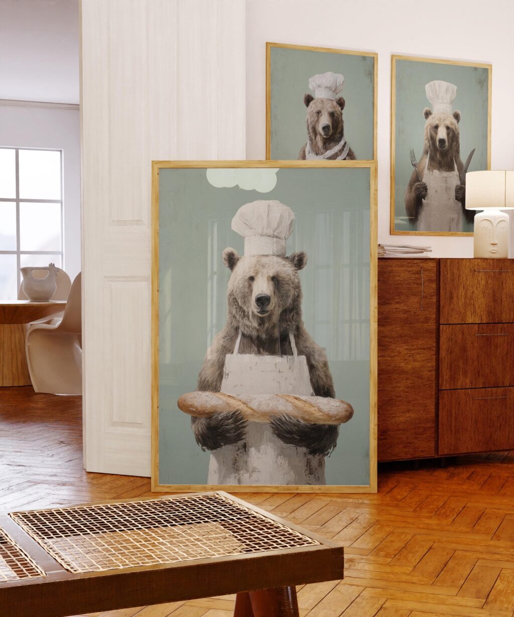 Bear Chef Set of 3 Prints