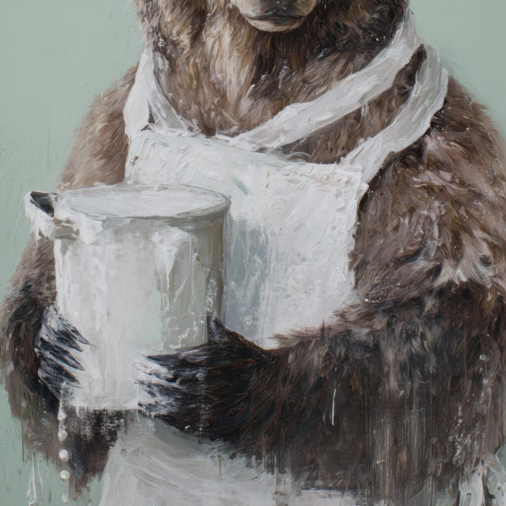 Bear Chef with Milk Kitchen Wall Art