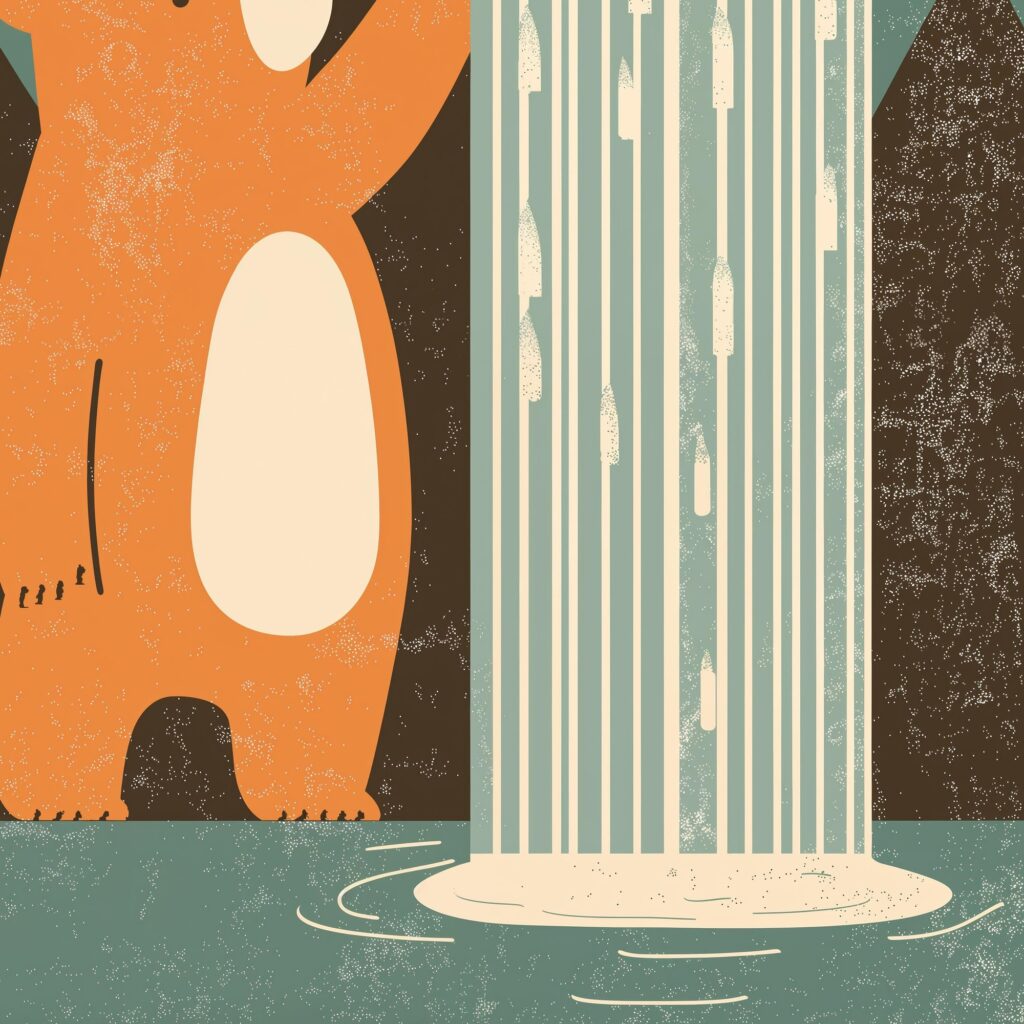 Bear Shower Mountain Print