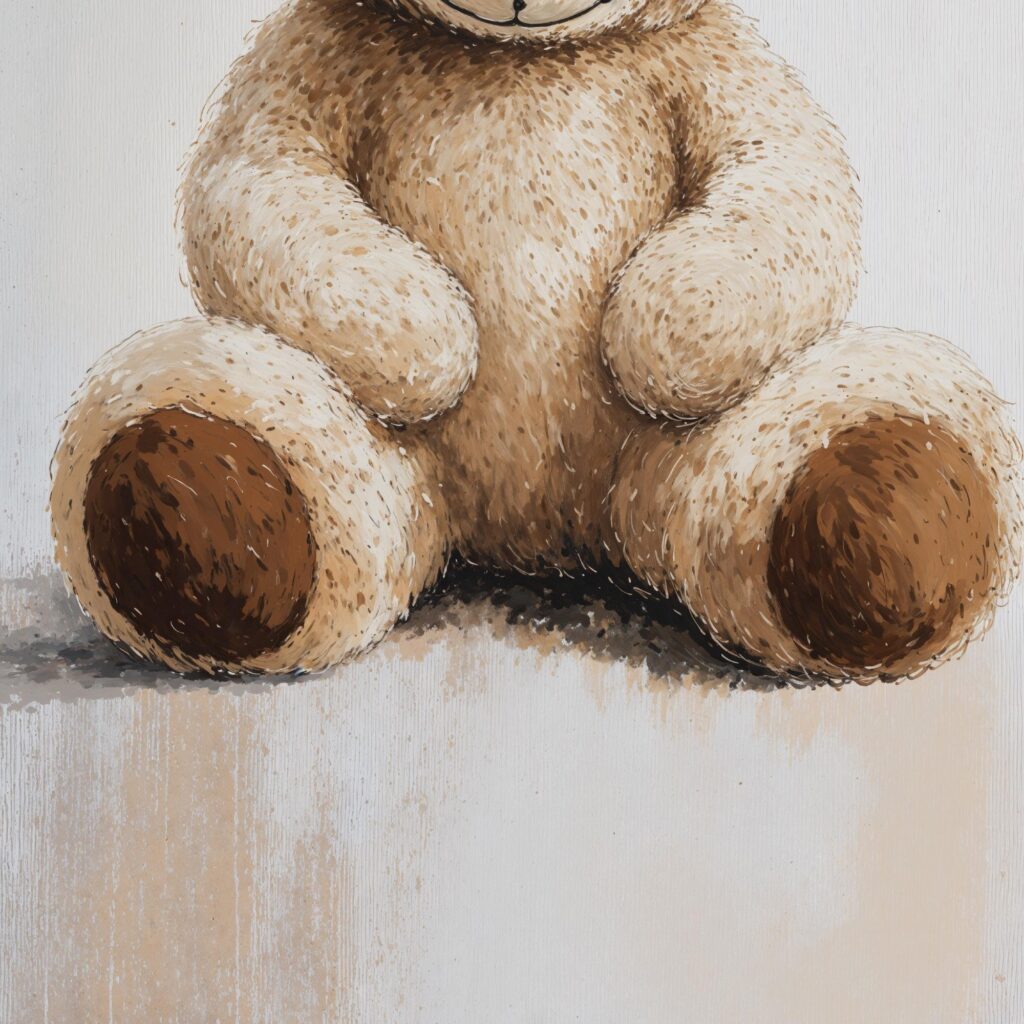 Beige Teddy Bear Nursery Wall Art