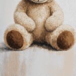 Beige Teddy Bear Nursery Wall Art