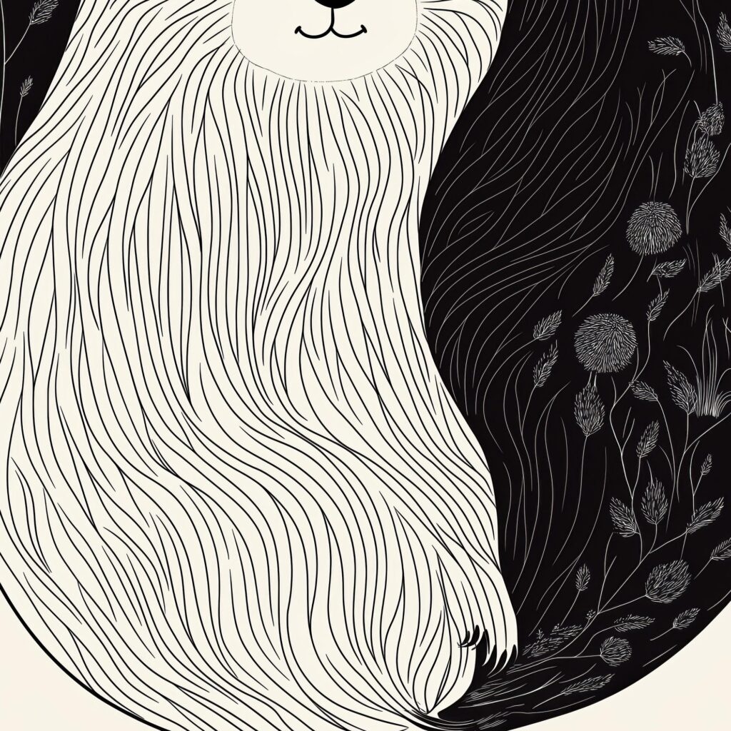 Black And White Bear Print
