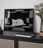 Black and White Cat Art Print