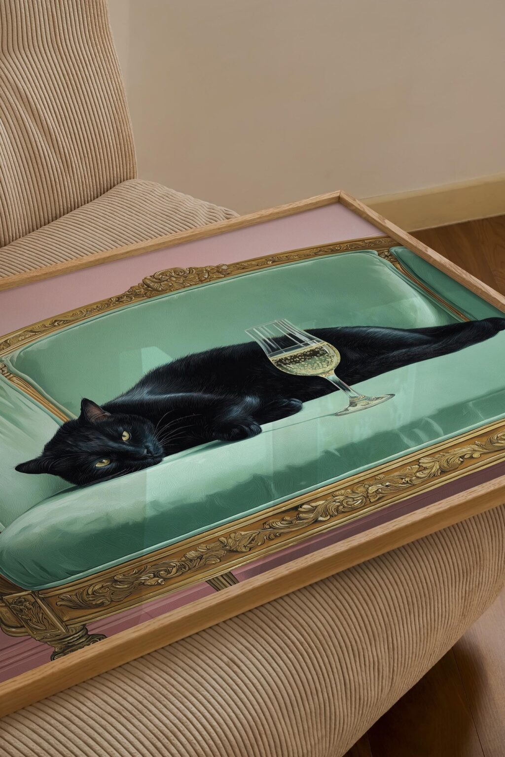 Black Cat Champagne Poster
