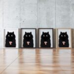Black Cat Coffee Furry Illustration Art Print