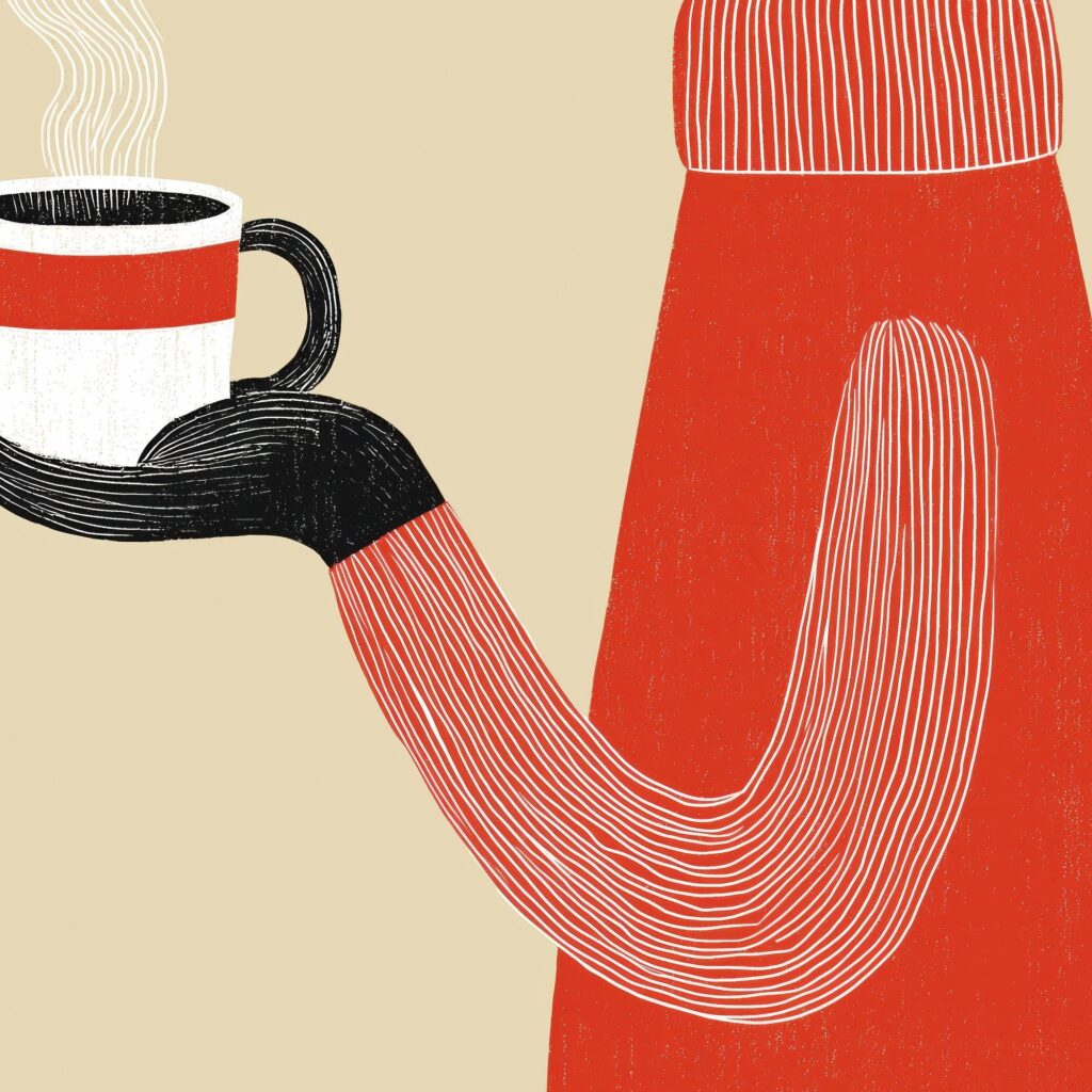 Black Cat Coffee Kitchen Art Print