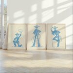 Blue Cowgirl Set of 3 Prints