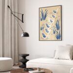 Blue Folk Goose Print