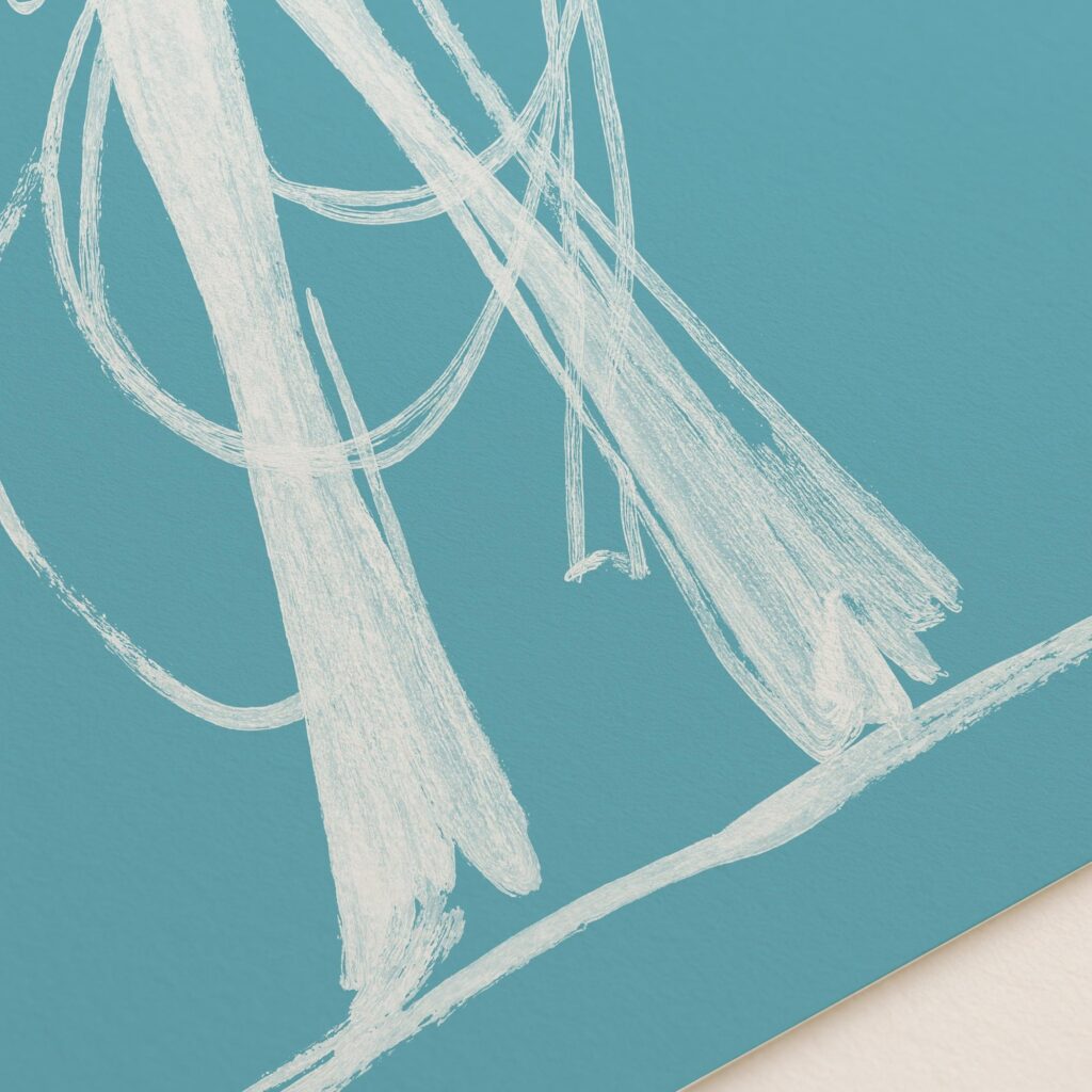 Blue White Cowgirl Poster