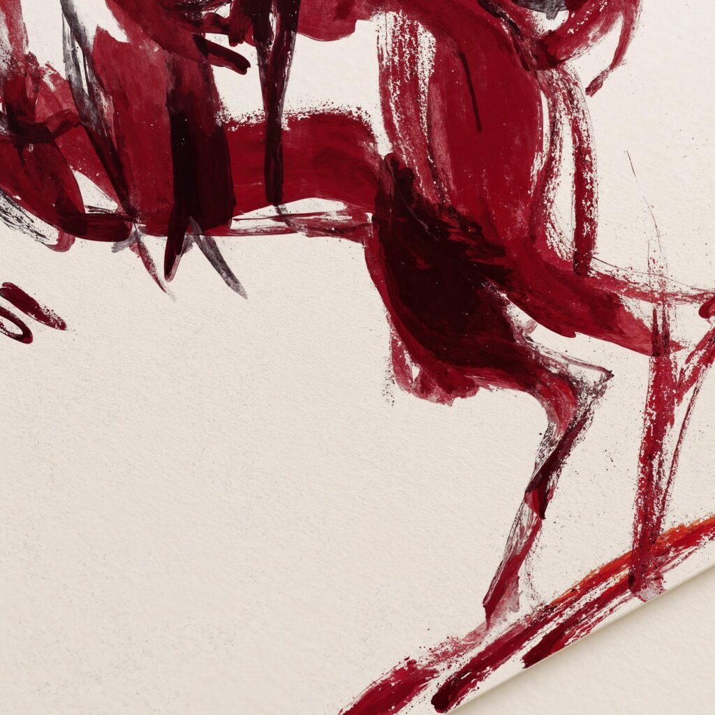 Burgundy Bucking Bronco Art Print