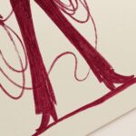 Burgundy Cowboy Sketch Art Print