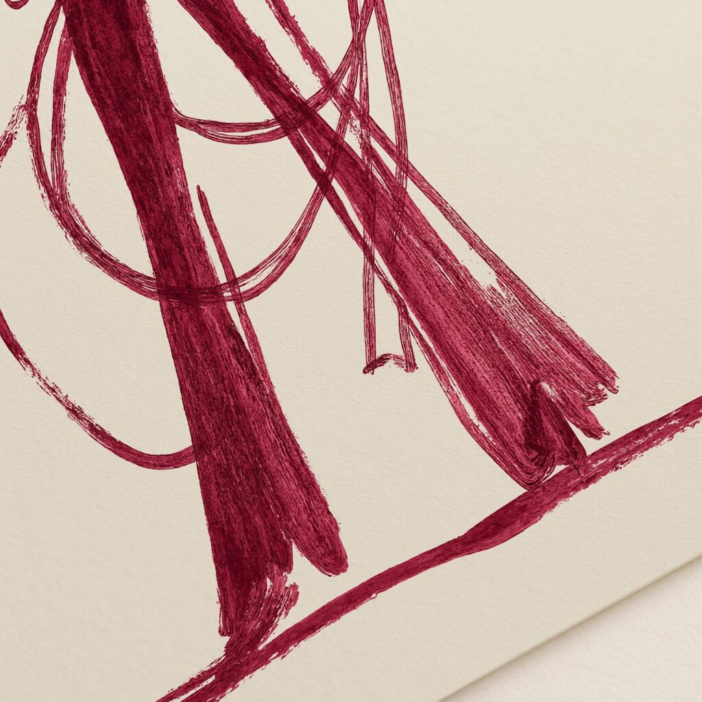 Burgundy Cowgirl Art Print